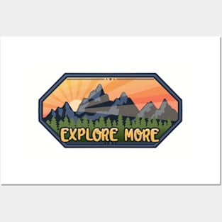 Explore More - Logo, Badge Style Landscape Posters and Art